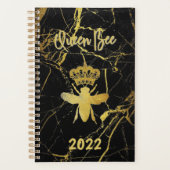 Aangepast 2022 QUEEN BEE Gold Marble Maandelijks n Planner (Voorkant)