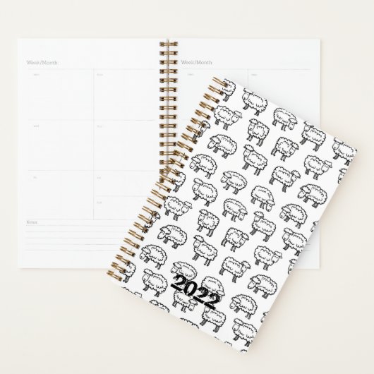 Aangepast 2022 Schapenbestand niet-gedateerd maand Planner (Display)