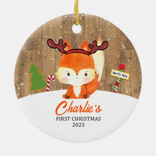 Aangepast 2023 Eerste Kerst Ornament (Achterkant)