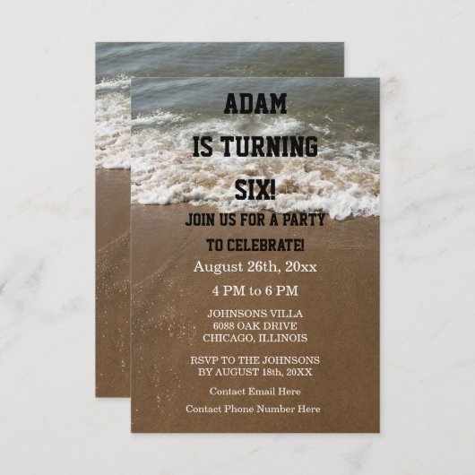 Aangepast 2023 van de strand van de Partij van de Kaart (Voorkant / Achterkant)