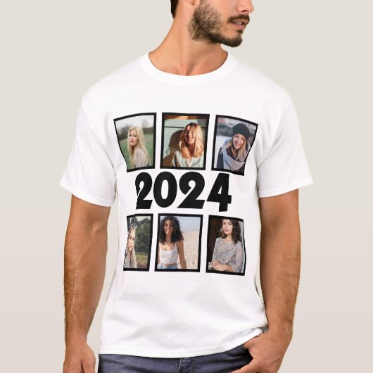 Aangepast 2024 6 Fotocollage T-shirt (Voorkant)