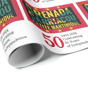 Aangepast 2024 GRENADA 50ste Jubileum Onafhankelij Cadeaupapier