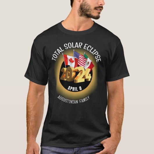 Aangepast 2024 TOTAAL ZONNEVERDUISTERING Vlaggen F T-shirt (Voorkant)
