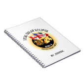 Aangepast 2024 TOTAAL ZONSVERDUISTERING Vlaggen Da Notitieboek (Rechterzijde)