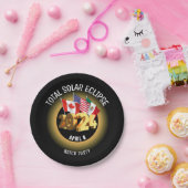 Aangepast 2024 TOTAAL ZONSVERDUISTERINGSVLAGGEN Papieren Bordje (Feest)