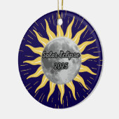 Aangepast 2025 Solar Eclipse-geheugen Keramisch Ornament (Links)