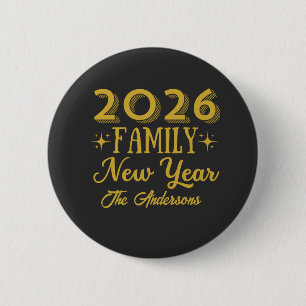 Aangepast 2026 Familie Nieuwjaar  Ronde Button 5,7 Cm