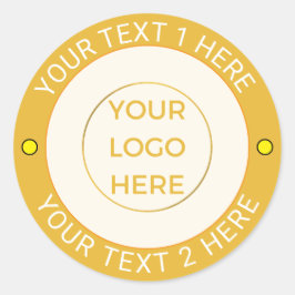 Aangepast 20 gouden bedrijfslogo & tekst | Elegant Ronde Sticker