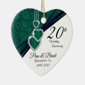 Aangepast - 20e maragdfotoweddenschap Jubileum Keramisch Ornament (Rechts)