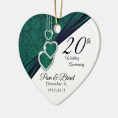 Aangepast - 20e maragdfotoweddenschap Jubileum Keramisch Ornament (Links)