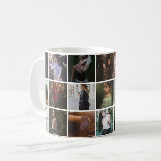 Aangepast 21 foto-collage op maat koffiemok (Voorkant links)