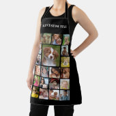 Aangepast 21-foto raster zwart Schort met naam (Insitu)