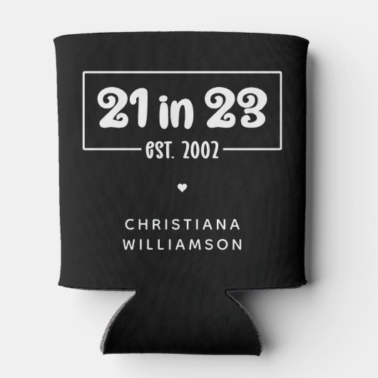 Aangepast 21e verjaardagscadeau 21 in 23 Gesticht  Blikjeskoeler (Achterkant)
