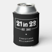 Aangepast 21e verjaardagscadeau 21 in 23 Gesticht Blikjeskoeler (Blikje Achterkant)