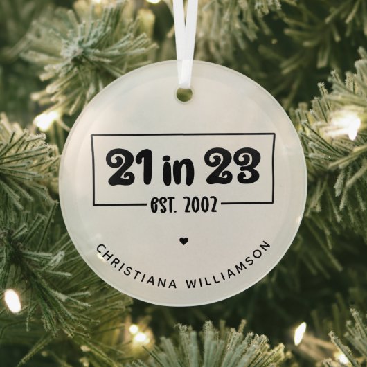 Aangepast 21ste verjaardag cadeau 21 op 23.00 uur  glas ornament (Insitu)