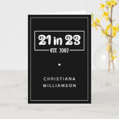 Aangepast 21ste verjaardag cadeau 21 op 23.00 uur kaart (Gele Bloem)