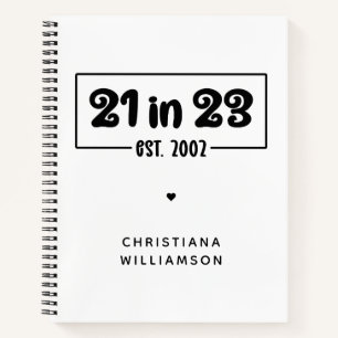 Aangepast 21ste verjaardag cadeau 21 op 23.00 uur  notitieboek