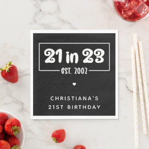 Aangepast 21ste verjaardag cadeau 21 op 23.00 uur  servet