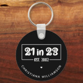 Aangepast 21ste verjaardag cadeau 21 op 23.00 uur sleutelhanger (Voorkant)