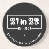 Aangepast 21ste verjaardag cadeau 21 op 23.00 uur  zandsteen onderzetter (Voorkant)