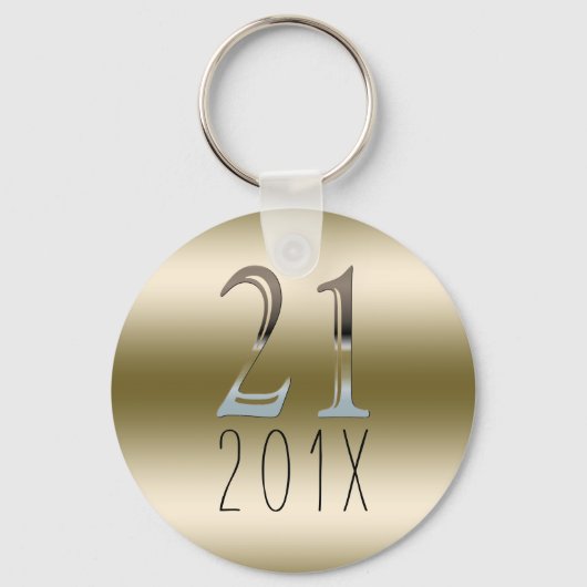 Aangepast 21ste verjaardag cadeau | Gold Silver Nu Sleutelhanger (Voorkant)