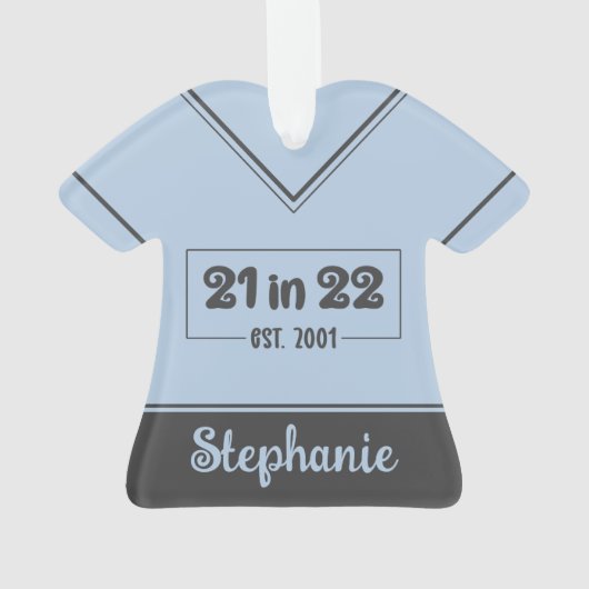 Aangepast 21ste verjaardag op 22 september 2001 ornament (achterkant)