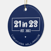 Aangepast 21ste verjaardag op 23 september 2002 keramisch ornament (Links)