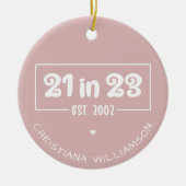 Aangepast 21ste verjaardag op 23 september 2002 keramisch ornament (Voorkant)