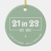 Aangepast 21ste verjaardag op 23 september 2002 keramisch ornament (Voorkant)