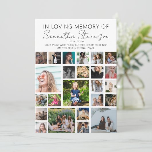 Aangepast 24 fotocollage bedankkaart (Staand voorkant)