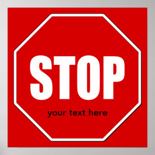 Aangepast 24x 24-Poster stoppen met ondertekenen Poster