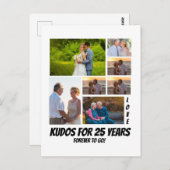 Aangepast 25 jaar Jubileum 7 Fotocollage Briefkaart (Voorkant / Achterkant)