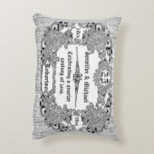 Aangepast 25e Silver Jubileum Monogram Decoratief Kussen (Achterkant (Verticaal))