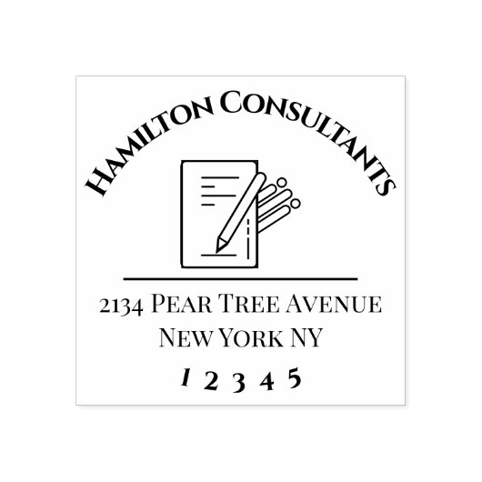 Aangepast 2,5-inch x 2,5-inch rubberen stempel (Afrduk)