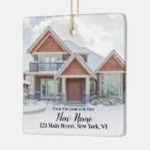 Aangepast 2 Eerste Kerstkerkerkerst Nieuw thuisadr Keramisch Ornament (Links)