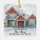 Aangepast 2 Eerste Kerstkerkerkerst Nieuw thuisadr Keramisch Ornament (Voorkant)