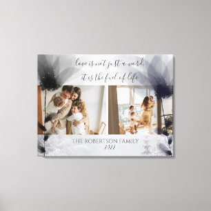 Aangepast 2 Familie Foto's Floral Overlay Keepomwi Canvas Afdruk