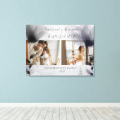 Aangepast 2 Familie Foto's Floral Overlay Keepomwi Canvas Afdruk (Insitu (Houten vloer))