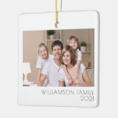 Aangepast 2-foto 2-zijdig foto eenvoudig keramisch ornament (Links)