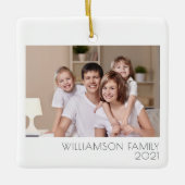 Aangepast 2-foto 2-zijdig foto eenvoudig keramisch ornament (Voorkant)