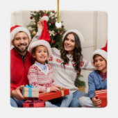 Aangepast 2-foto 2-zijdig foto eenvoudig rood keramisch ornament (Achterkant)