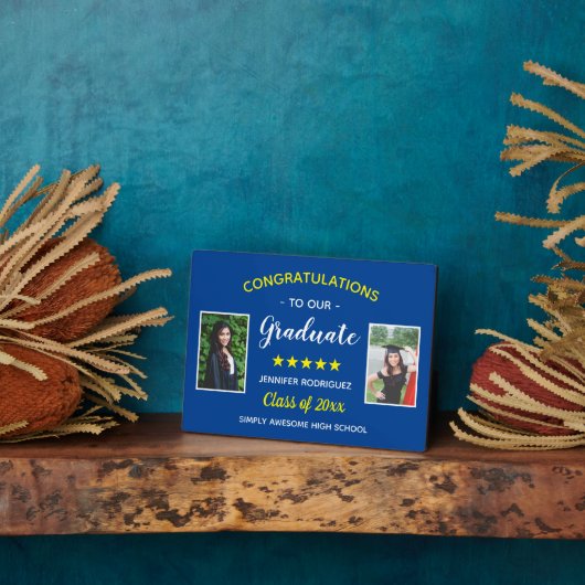 Aangepast 2 Foto Afstuderen Gefeliciteerd Afstuder Fotoplaat (Zijkant)