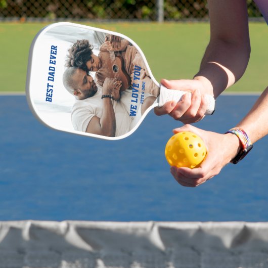 Aangepast 2 Foto beste vader ooit Pickleball Paddle (Insitu)