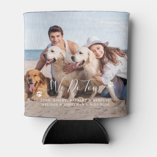 Aangepast 2 foto die we maken om het hondenweddens blikjeskoeler (Voorkant)