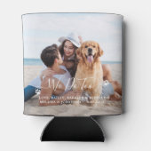 Aangepast 2 foto die we maken om het hondenweddens blikjeskoeler (Achterkant)