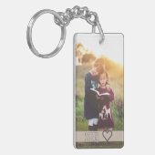 Aangepast 2 foto- en tekstafel met acrylplaat-Sleu Sleutelhanger (Voorkant Links)