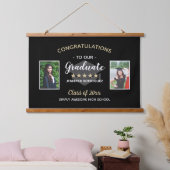 Aangepast 2 Foto gefeliciteerd Afstuderen Afstuder Hangend Wandkleed (Slaapkamer)