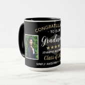 Aangepast 2 Foto gefeliciteerd Afstuderen Afstuder Mok (Voorkant links)