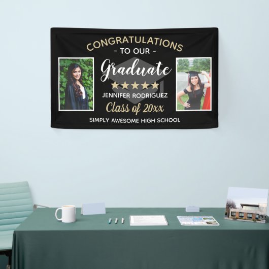 Aangepast 2 Foto gefeliciteerd Afstuderen Afstuder Spandoek (Beurs)