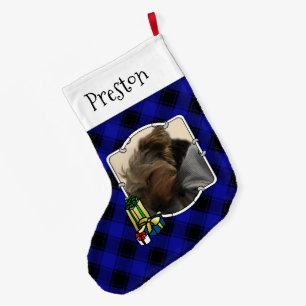 Aangepast 2-foto-kerstblauw en zwart-witpakket grote kerstsok